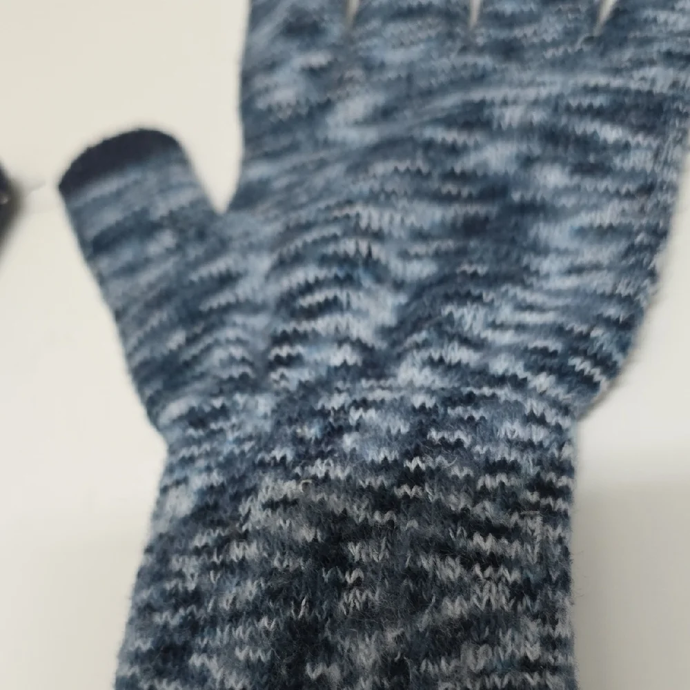 SO Set of Two Pairs of Knit Gloves - Navy Blue